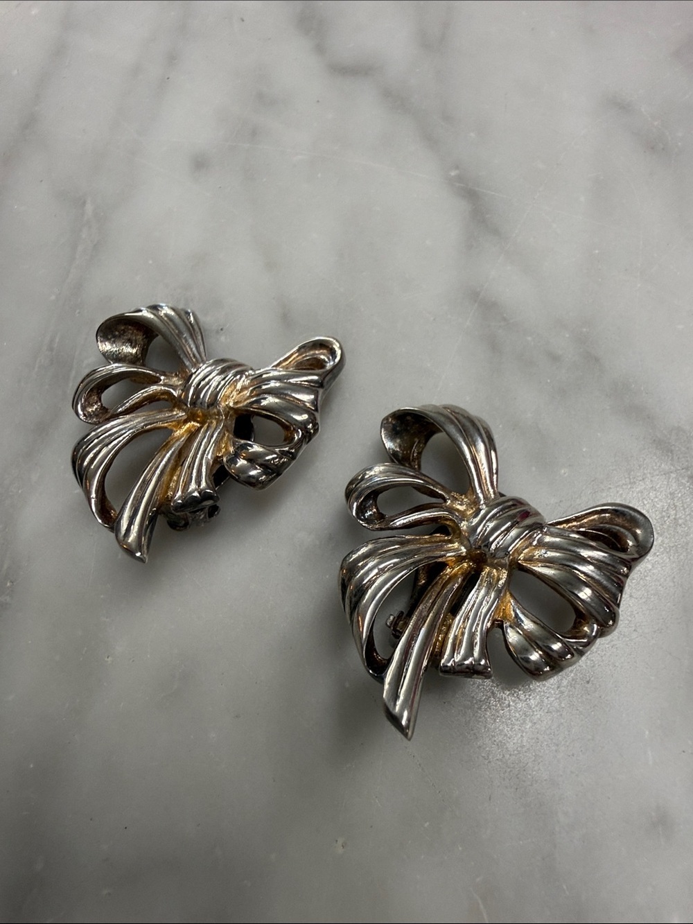 Givenchy Vintage Two Toned "BOW" Clip On Earrings